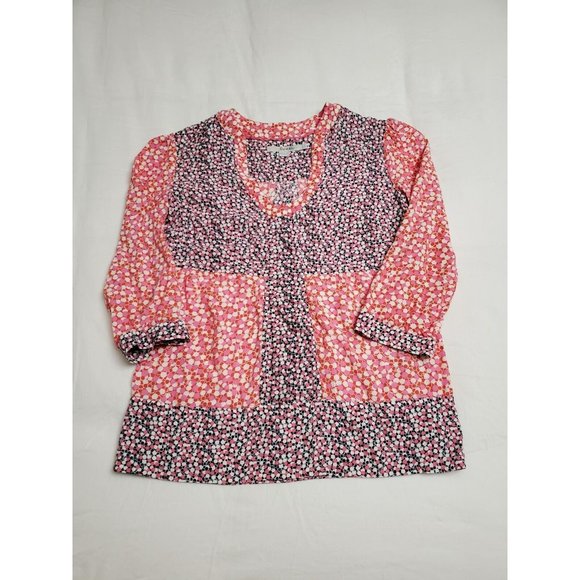Boden Women's Boho Chic Pink Blue White Mollie Blouse Size US 4 EUC - Picture 5 of 9